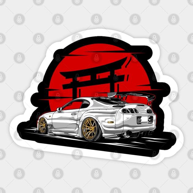 Supra 2JZ JDM Tuning Car 90s rising sun Sticker by Automotive Apparel & Accessoires